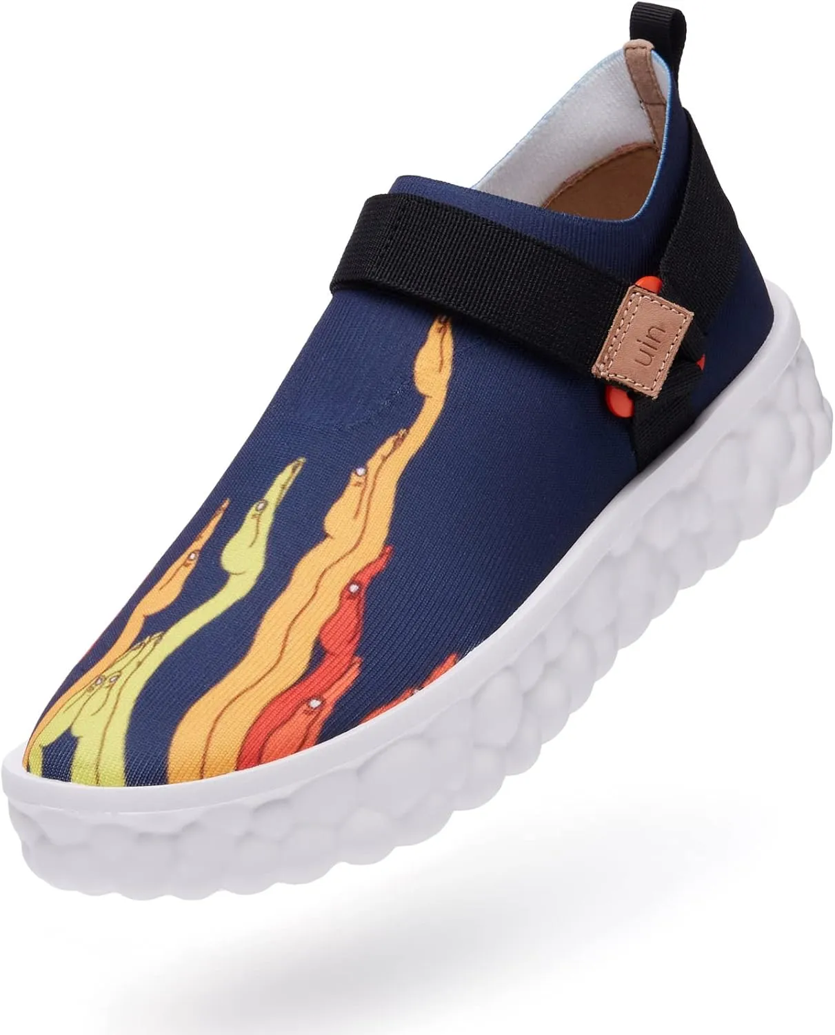 UIN Men's Fashion Sneakers Lightweight Walking Casual Slip Ons Art Painted Athletic Travel Skate Shoes Las Ramblas