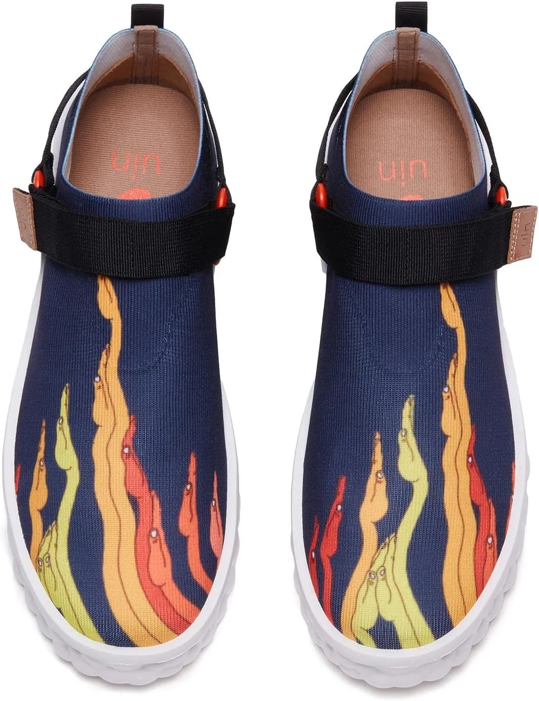 UIN Men's Fashion Sneakers Lightweight Walking Casual Slip Ons Art Painted Athletic Travel Skate Shoes Las Ramblas