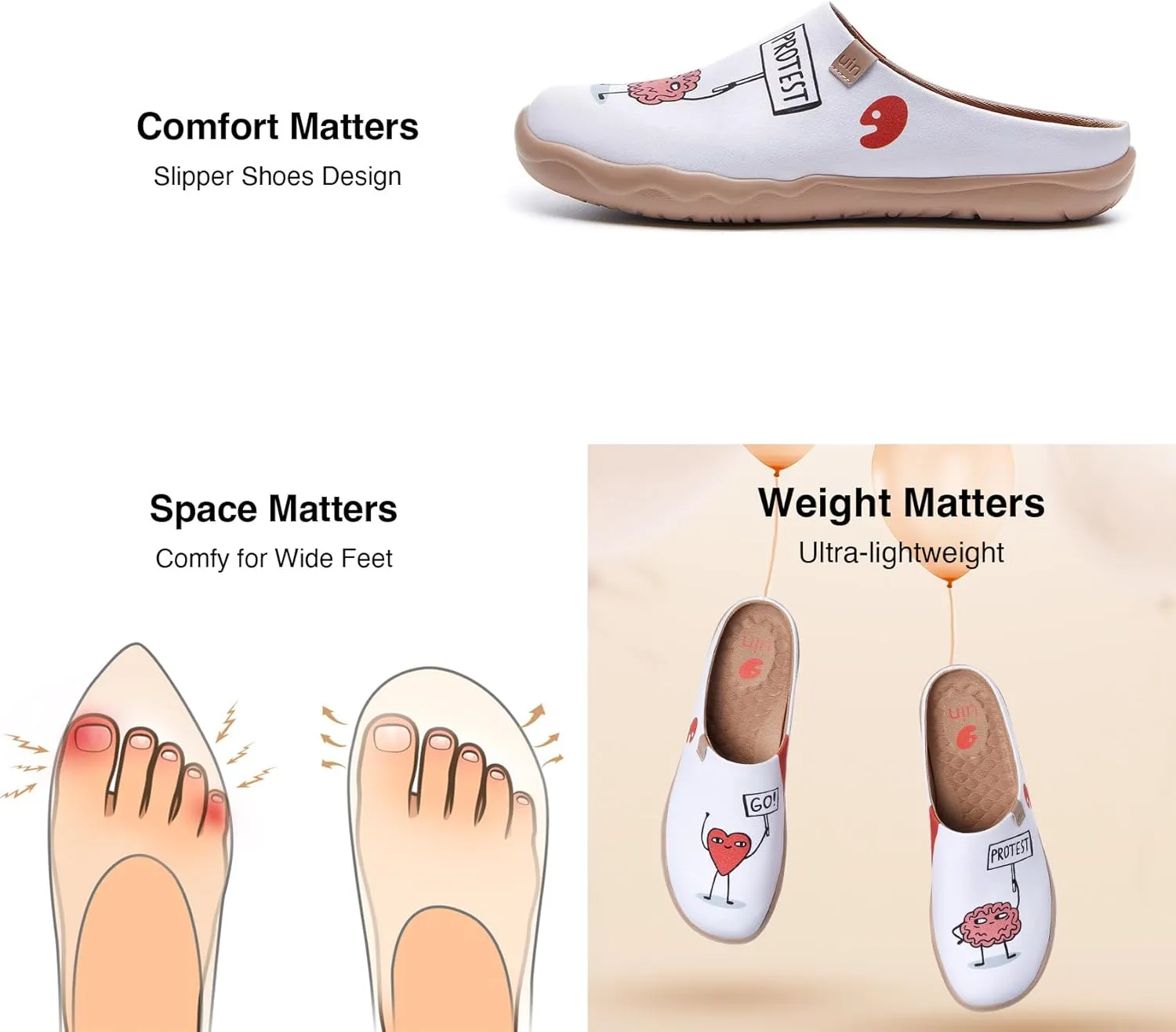 UIN Men's Mules Slipper Loafers Lightweight Mules Walking Casual Clogs Comfort Household Slip Ons Art Painted Travel Shoes Malaga Marine World
