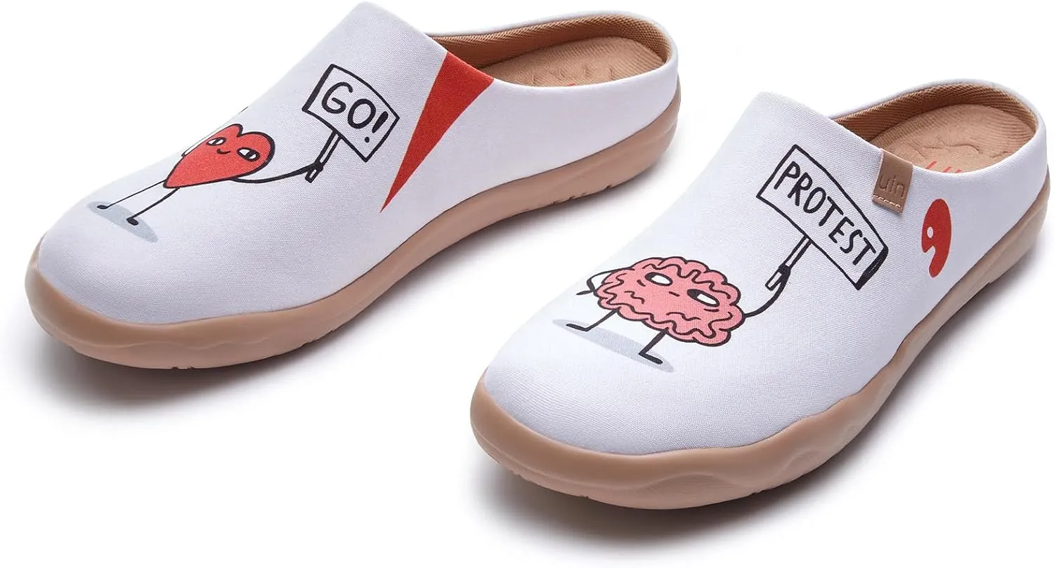UIN Men's Mules Slipper Loafers Lightweight Mules Walking Casual Clogs Comfort Household Slip Ons Art Painted Travel Shoes Malaga Marine World