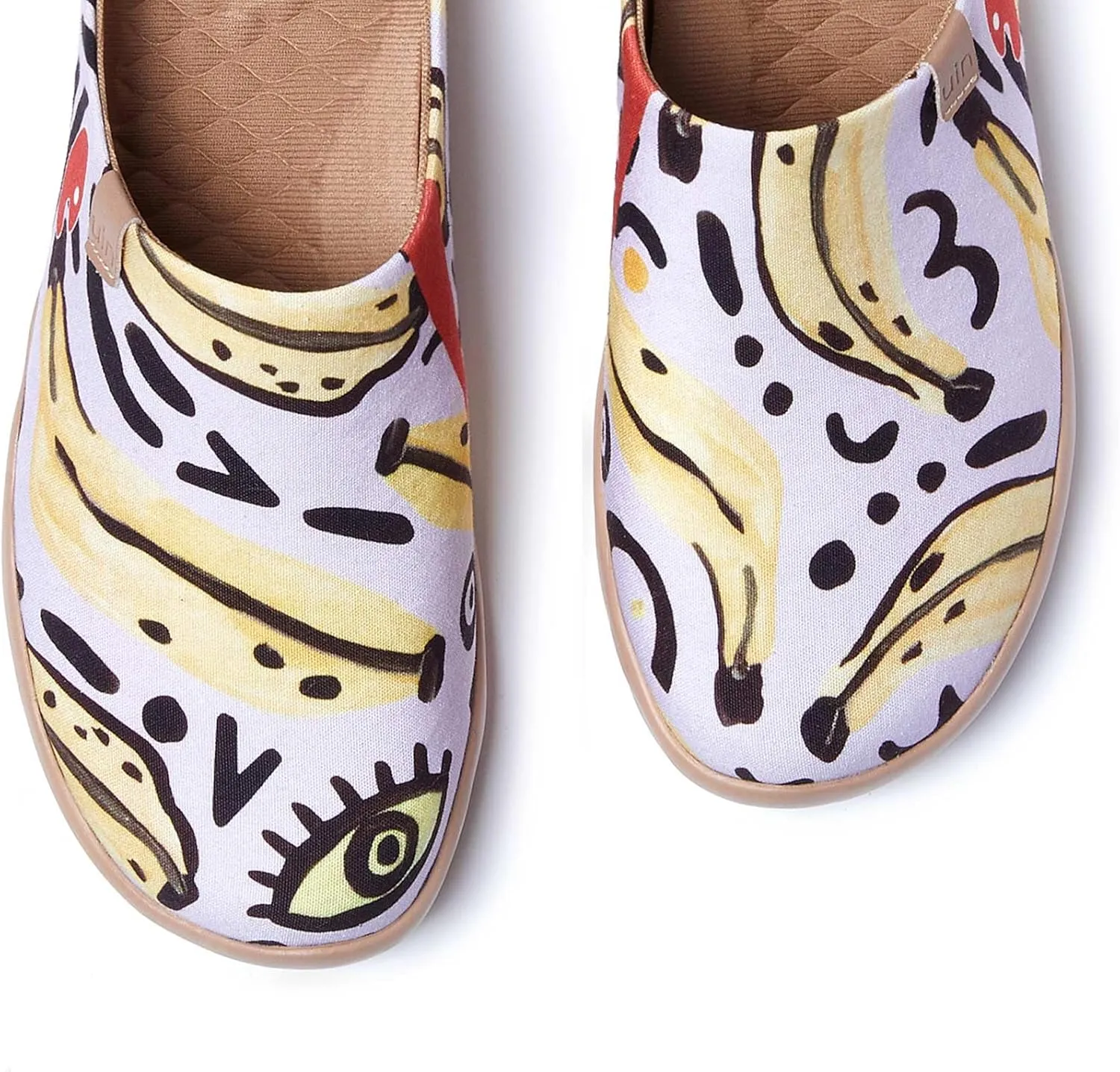 UIN Women's Wide Toe Mules Comfortable Lightweight Casual Art Painted Slip On Travel Shoes Malaga