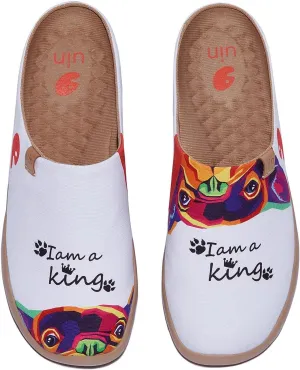 UIN Women's Wide Toe Mules Comfortable Lightweight Casual Art Painted Slip On Travel Shoes Malaga