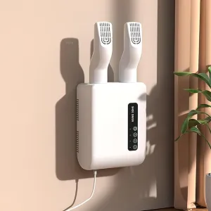Ultra Quiet Portable Electric Shoe Dryer with Heat Switch and 180 Mins Timer,Boot Dryer, 360° Hot Air Circulation, 40℃-42℃ Intelligent Constant Temperature Use for Shoes Gloves Socks Hats(Color:White)