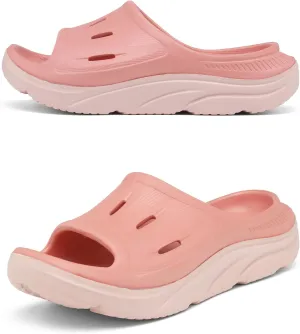 Unisex Adult Recovery Slides, Women and Men’s Plantar Fasciitis Thick Cushion Sandals with Arch Support, Orthotic Athletic Comfortable Lightweight Slippers for Indoor Outdoor