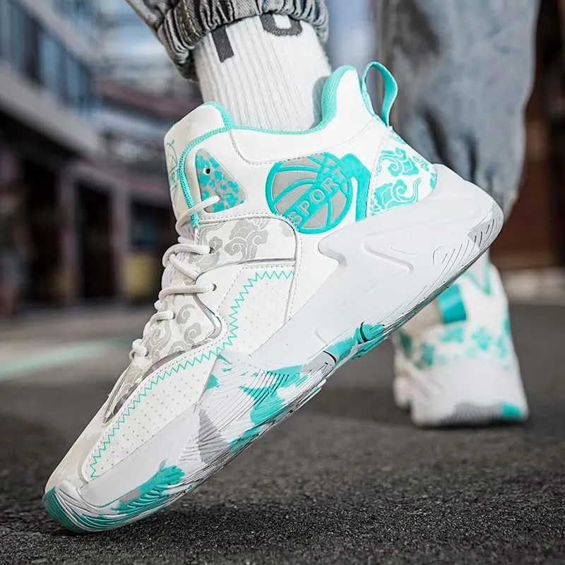 Unisex High Top Basketball Shoes Women's Shoes Men's Shoes Breathable Non Slip Outdoor Sneakers Cushioning Workout Shoes for Fitness