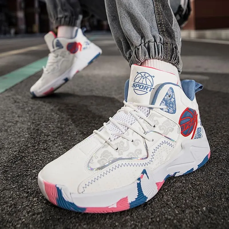 Unisex High Top Basketball Shoes Women's Shoes Men's Shoes Breathable Non Slip Outdoor Sneakers Cushioning Workout Shoes for Fitness