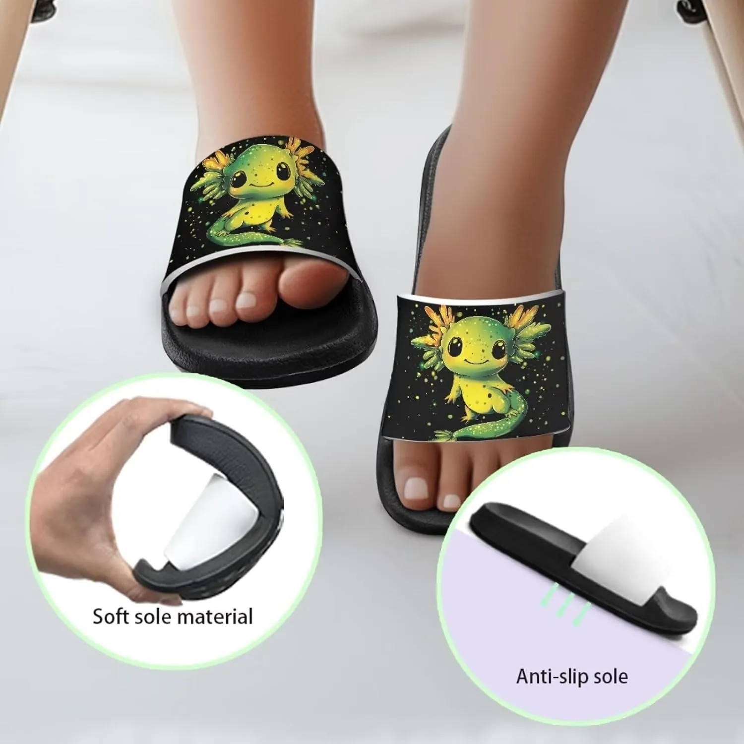 Unisex Slides for Girls Boys Comfortable Slippers Slides Non-slip Shower Shoes House Fashion Thick for Indoor & Outdoor Gifts