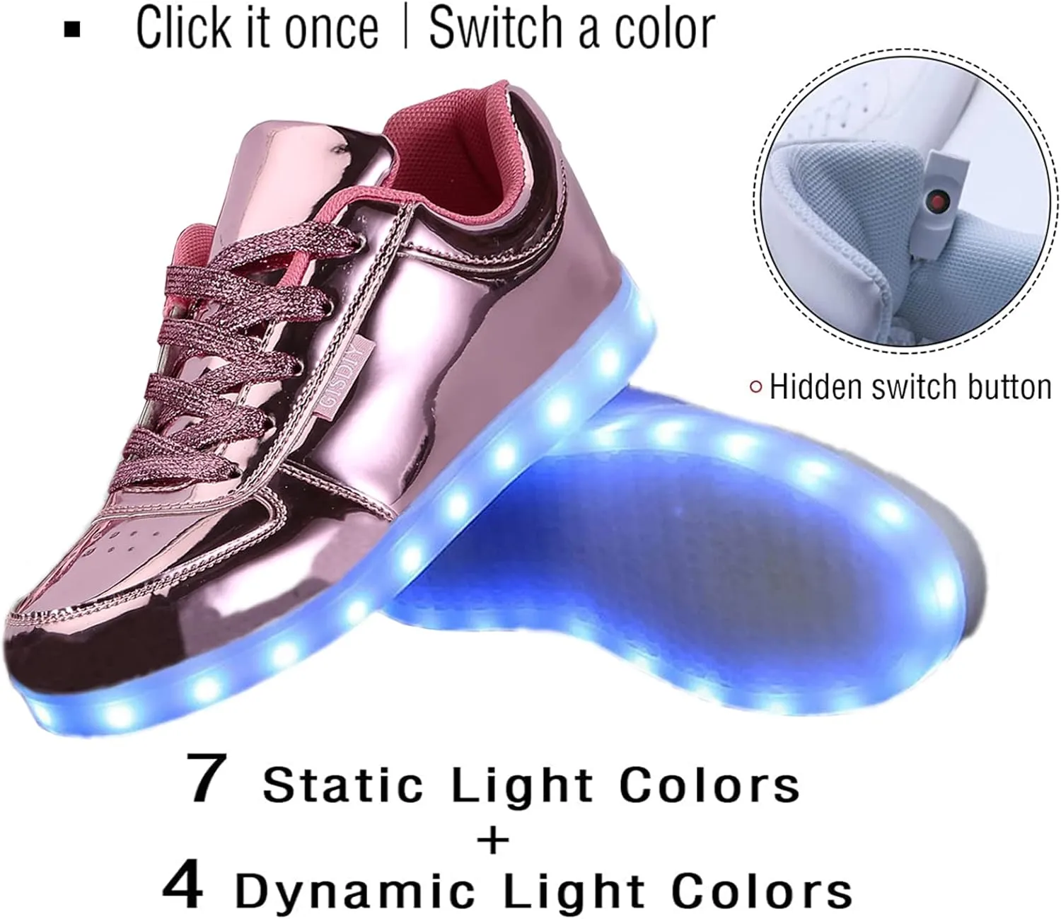 USB Adult Light Up Shoes Rechargeable Flashing Low Top LED Shoes Unisex Sports Dancing Sneakers
