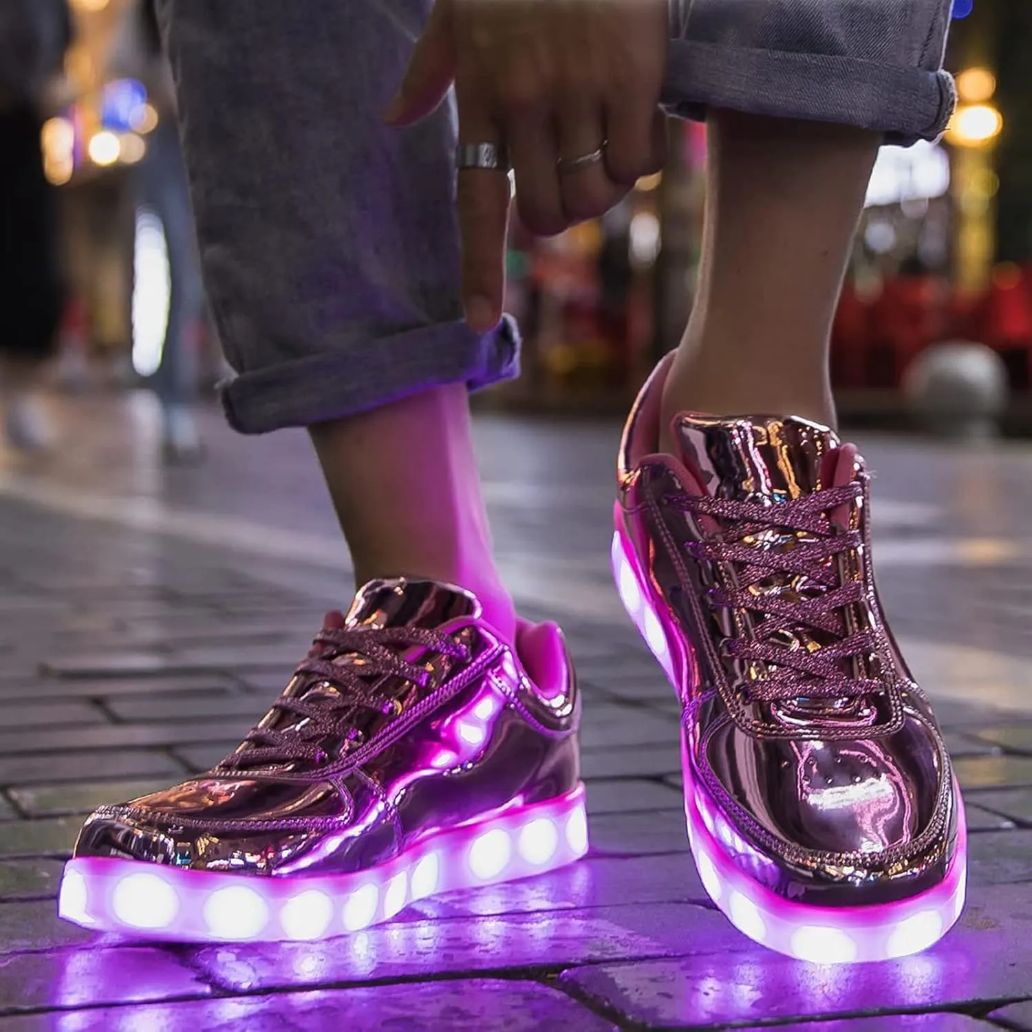 USB Adult Light Up Shoes Rechargeable Flashing Low Top LED Shoes Unisex Sports Dancing Sneakers