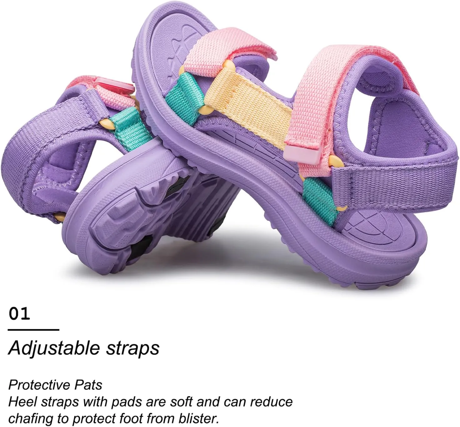 vibdiv Boys Girls Sandals Open-Toe Summer Outdoor Unisex Child Sport Sandals Athletic Lightweight(Toddler/Little Kid/Big Kid)