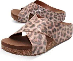 VOLATILE Ablette Wedge Sandals for Women Featuring Slip-on Crisscross Design with EVA Insole and Rubber Outsole