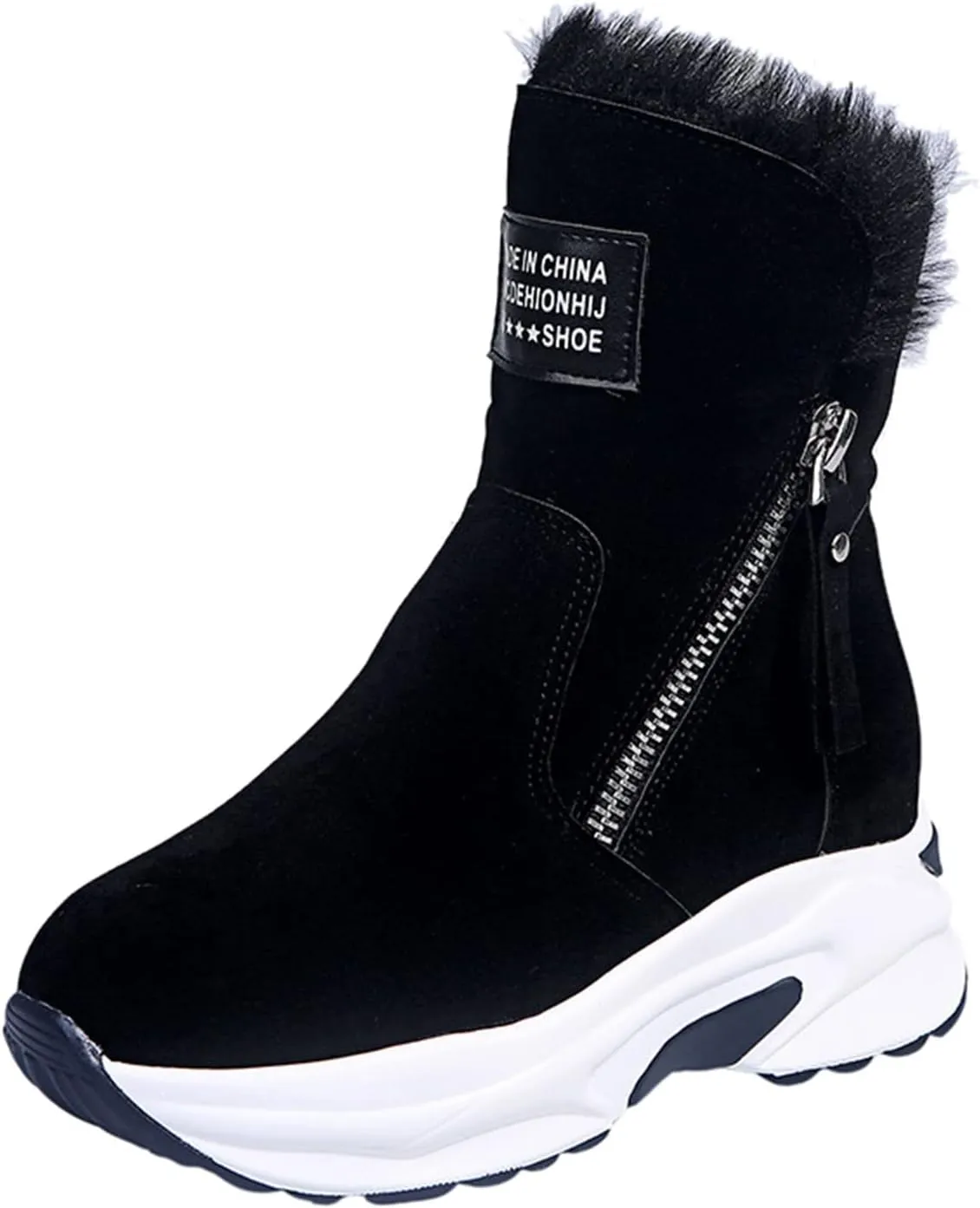 Warm Heel Women's Wedges Shoes Thermal Breathable Boots Casual Slipon Snow Winter women's Warm Wedge Boots for Women