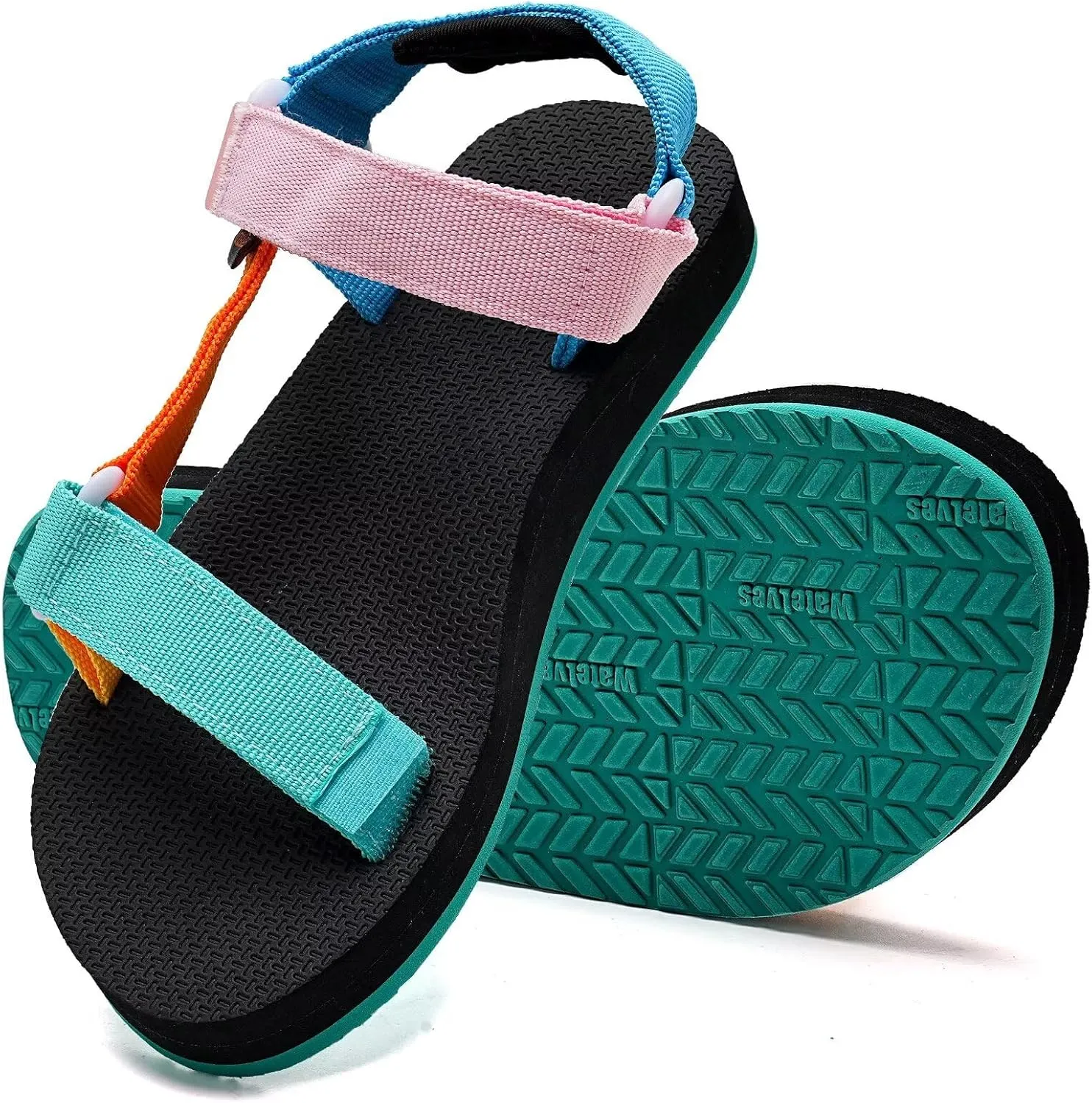 WateLves Kids Sandals Boys Girls Lightweight Non-slip Athletic Sandals with Adjustable Webbing for Hiking Walking Beach Water Sports