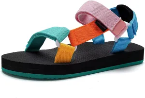 WateLves Kids Sandals Boys Girls Lightweight Non-slip Athletic Sandals with Adjustable Webbing for Hiking Walking Beach Water Sports