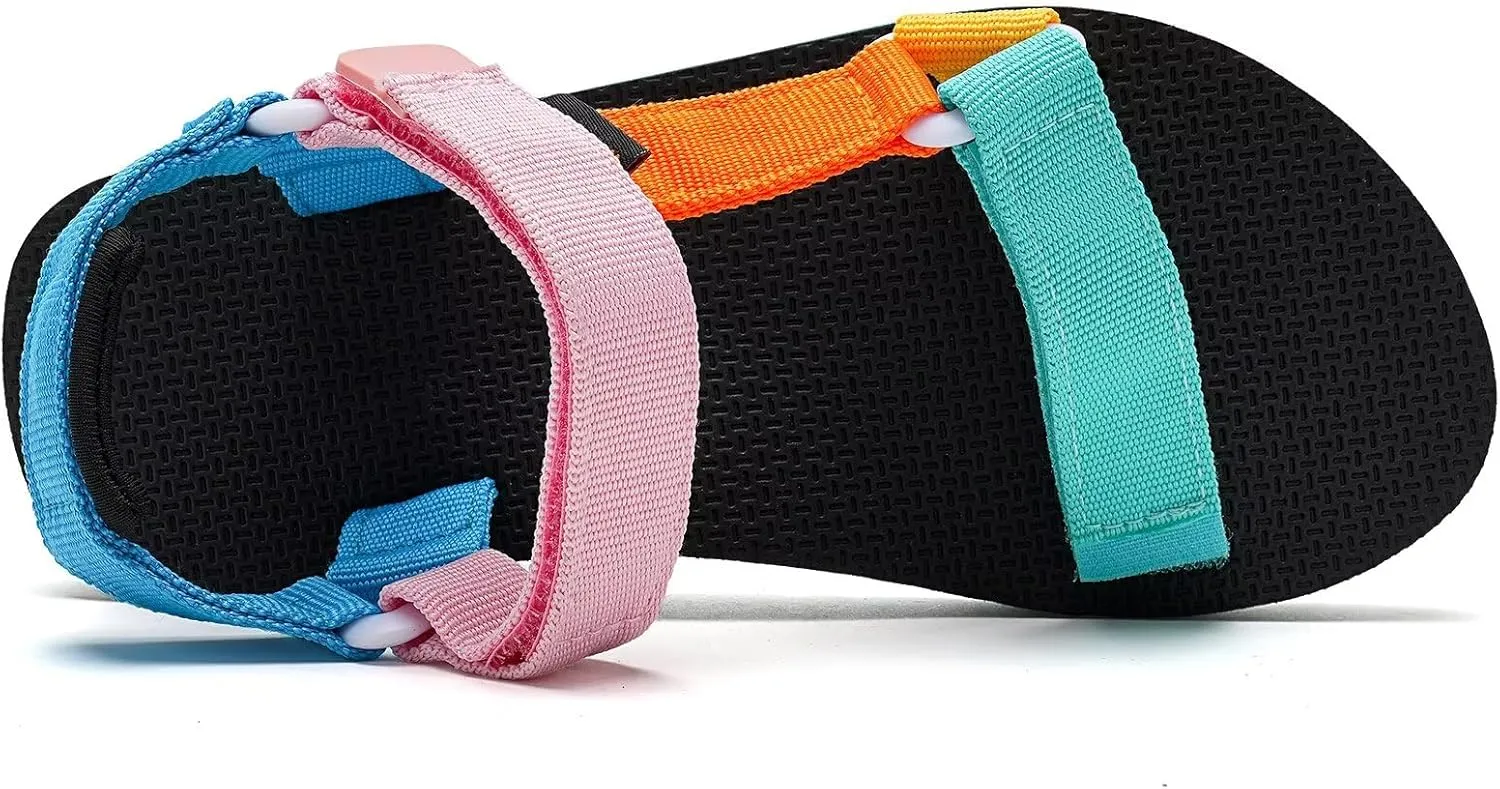 WateLves Kids Sandals Boys Girls Lightweight Non-slip Athletic Sandals with Adjustable Webbing for Hiking Walking Beach Water Sports