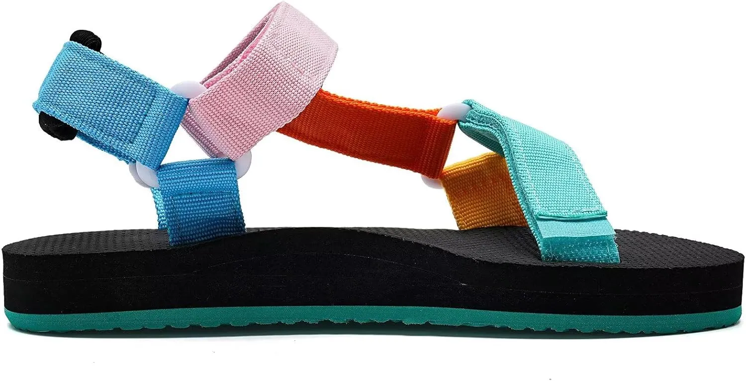 WateLves Kids Sandals Boys Girls Lightweight Non-slip Athletic Sandals with Adjustable Webbing for Hiking Walking Beach Water Sports