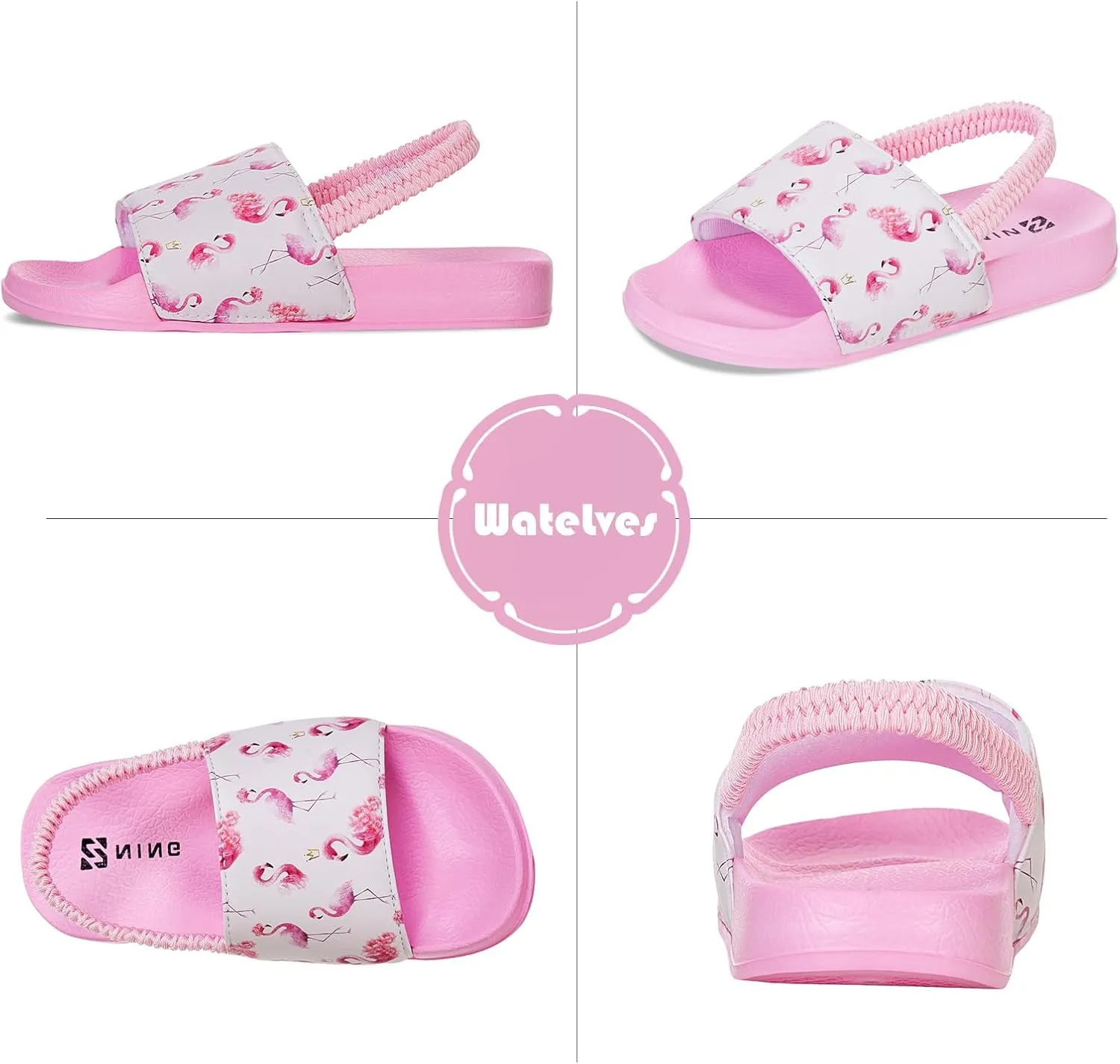 WateLves Toddler Boys Girls Slides Sandals for Swim Beach Kids Water Shoes Casual Slippers