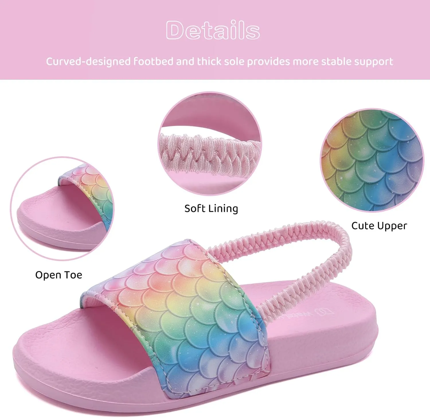 WateLves Toddler Boys Girls Slides Sandals for Swim Beach Kids Water Shoes Casual Slippers