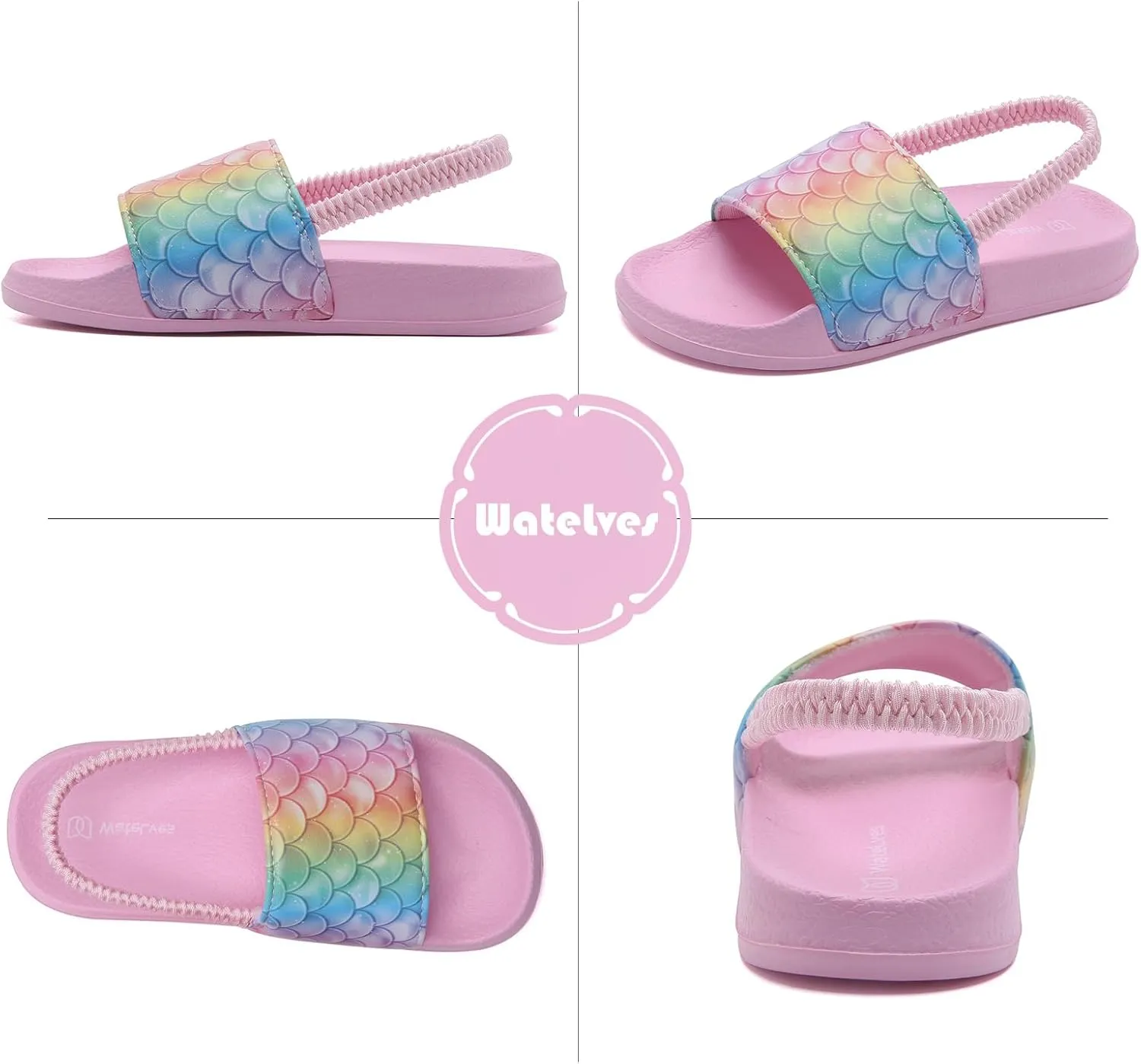 WateLves Toddler Boys Girls Slides Sandals for Swim Beach Kids Water Shoes Casual Slippers