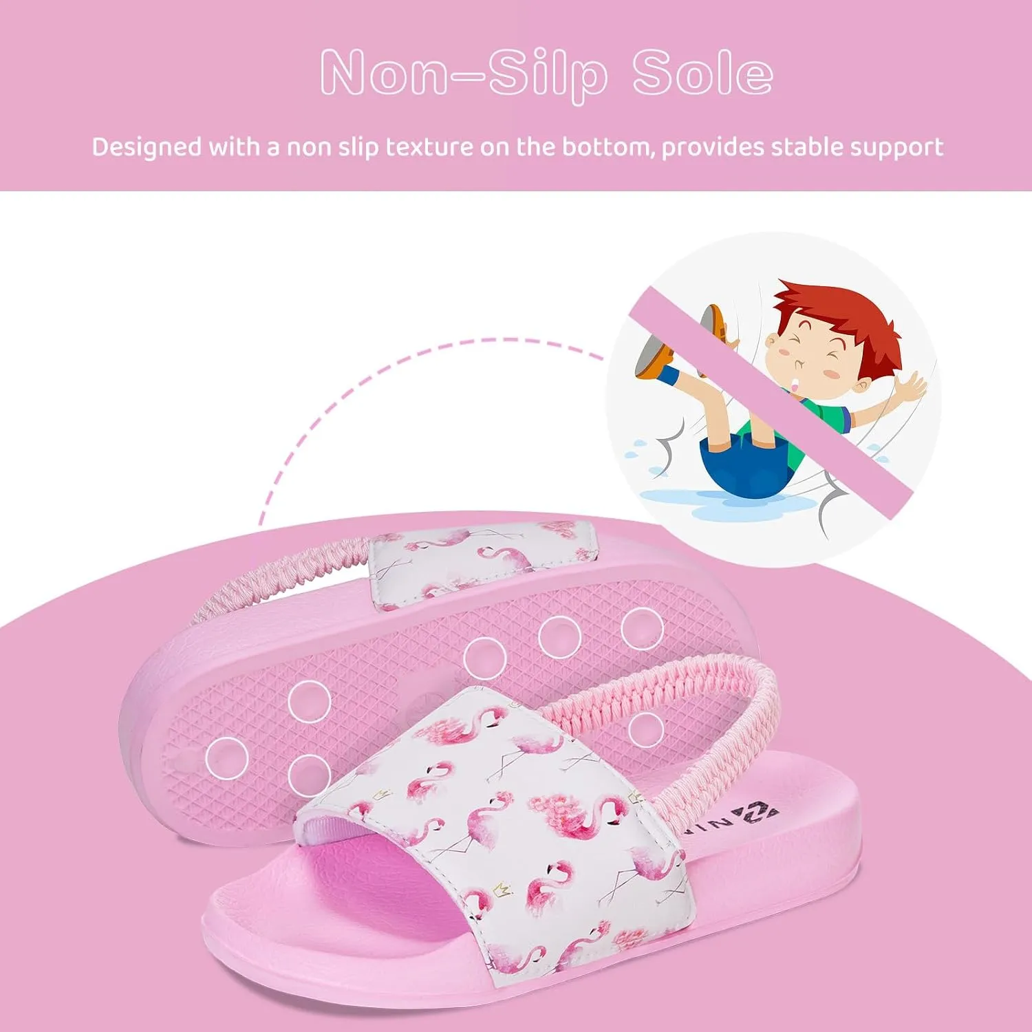 WateLves Toddler Boys Girls Slides Sandals for Swim Beach Kids Water Shoes Casual Slippers