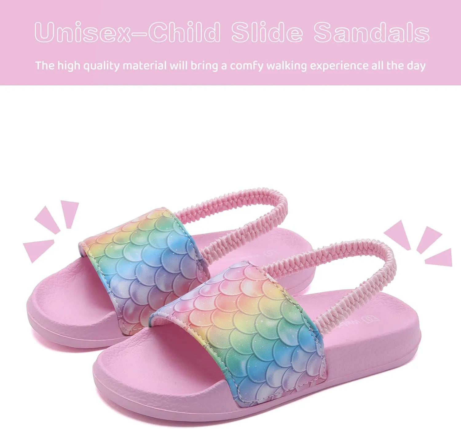 WateLves Toddler Boys Girls Slides Sandals for Swim Beach Kids Water Shoes Casual Slippers