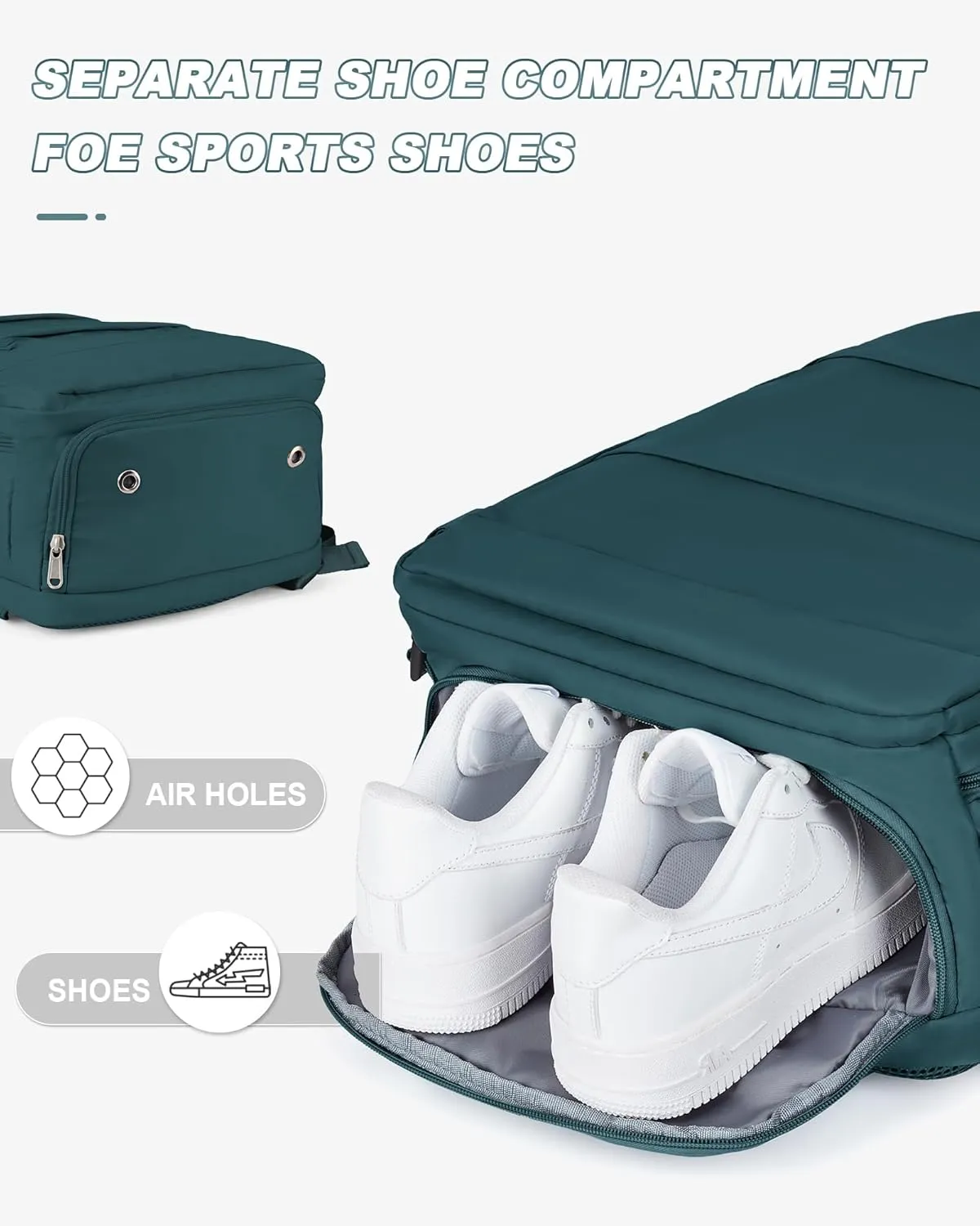 wepadre Large Travel Backpack for Women and Men, Airline Approved Carry On Bag, Waterproof Laptop Backpack, Hiking Backpack, Shoe and Wet Compartment