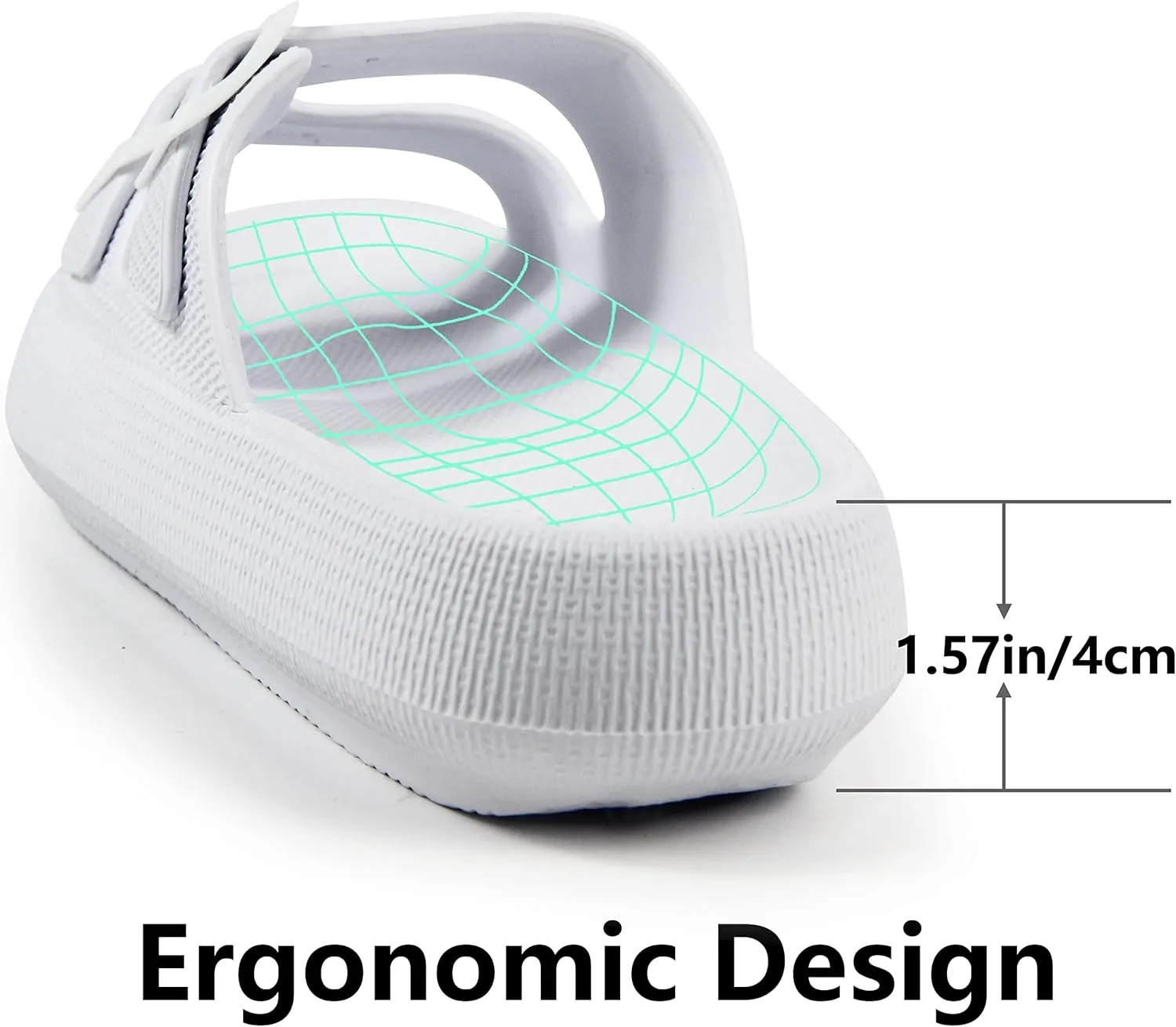 Weweya Sandals for Women and Men - Pillow Slippers - Double Buckle Adjustable Slides - EVA Flat Sandals
