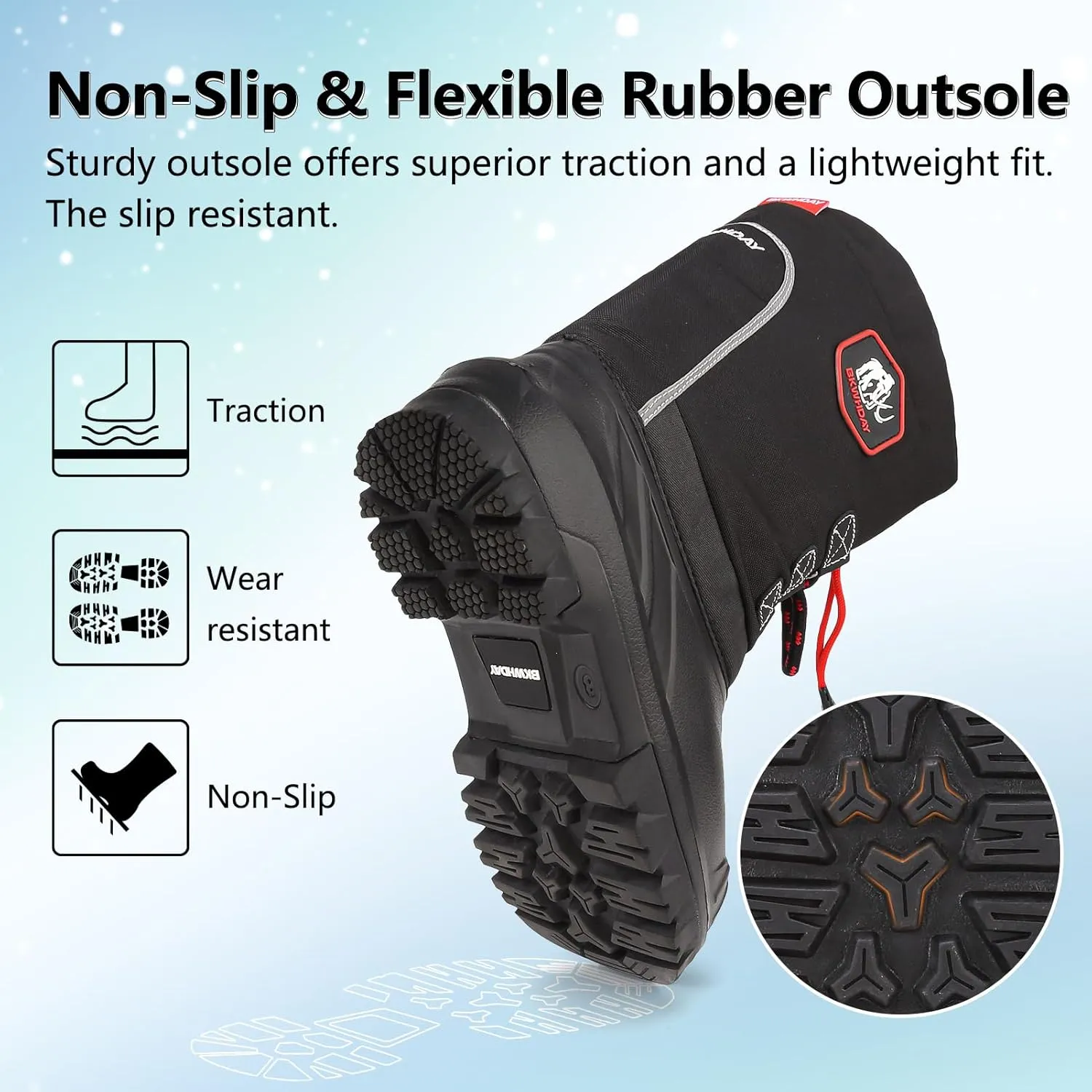 Winter Boots for Men Snowmobile Boots Waterproof for Cold-Weather Up to -40°C