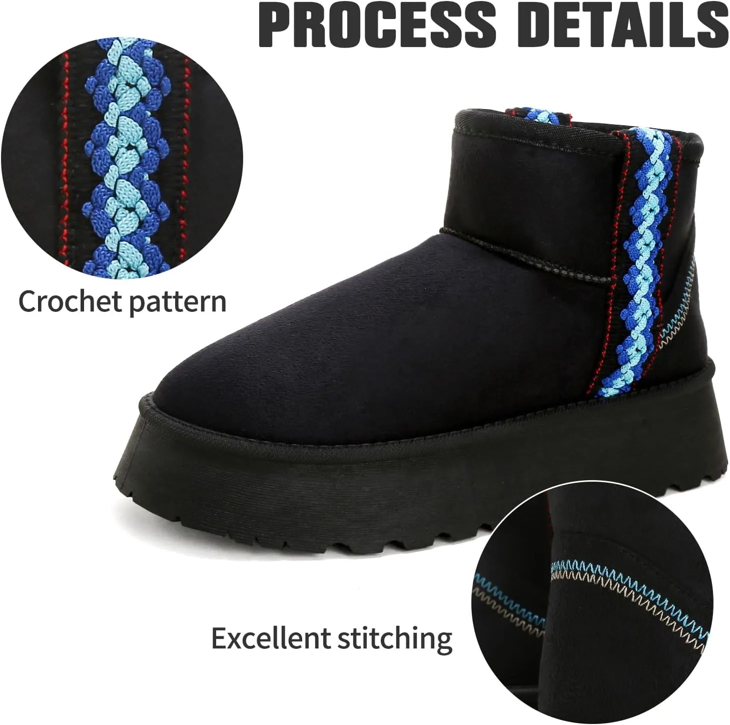 Winter Boots for Women, Lightweight Platform Boots Fashion Ankle Boots for Women,Classic Suede Fur Leather Snow Boots with Comfort Insole Waterproof Stylish Fall Boots
