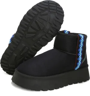 Winter Boots for Women, Lightweight Platform Boots Fashion Ankle Boots for Women,Classic Suede Fur Leather Snow Boots with Comfort Insole Waterproof Stylish Fall Boots
