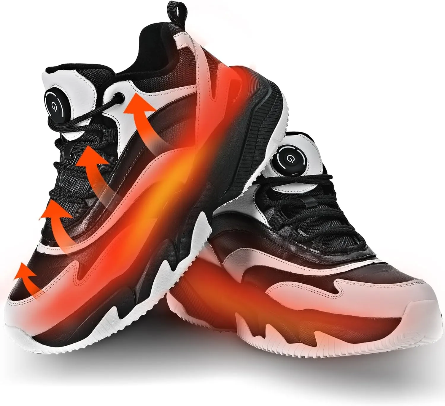 Winter Sneakers Electric Heated for Men and Women, Heated Snow Boots Foot Warmer Rechargeable, Max 20H Heated, Fleece Lining Winter Shoes Warm Waterproof Anti-Slip