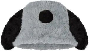 Women Faux Fur Bucket Hat Furry Fisherman Cap Winter Warm Dog Ear Hat Outdoor Thick Windproof Fuzzy Cap