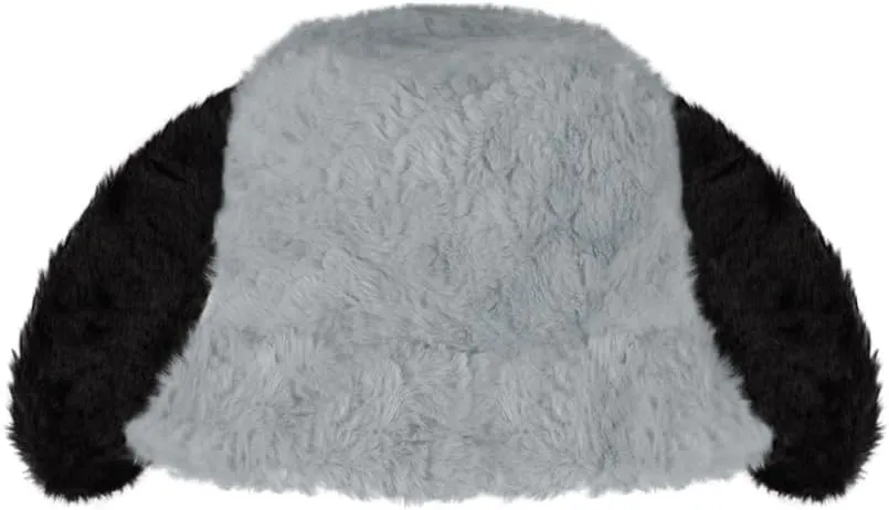 Women Faux Fur Bucket Hat Furry Fisherman Cap Winter Warm Dog Ear Hat Outdoor Thick Windproof Fuzzy Cap