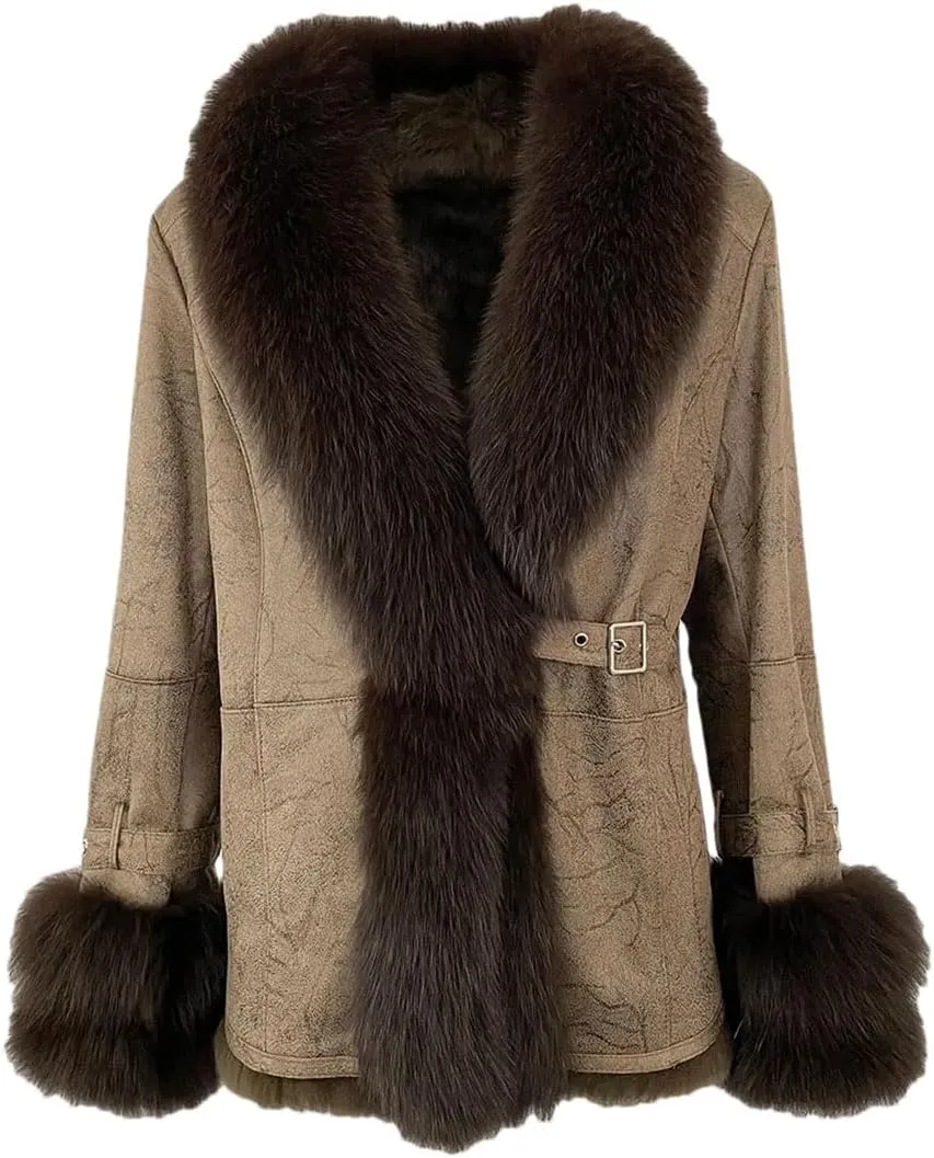 Women Fur Jacker Liner Fur Coat Fur Coat Thick Warm Outerwear