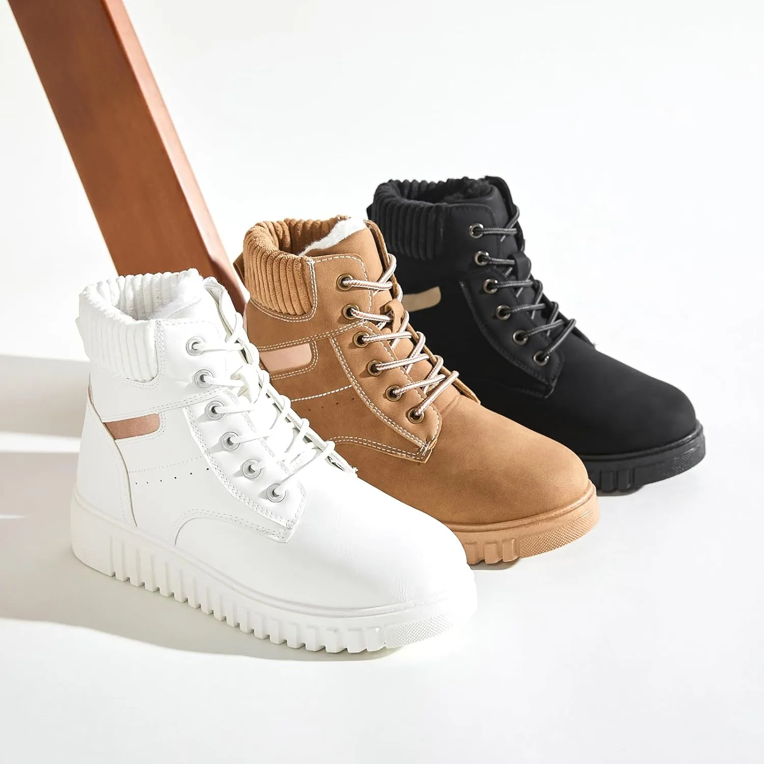 Women's Ankle Boots & Booties Waterproof Boots for Women Black Hiking Boots Women Combat Non Slip Snow Boots for Outdoor Work