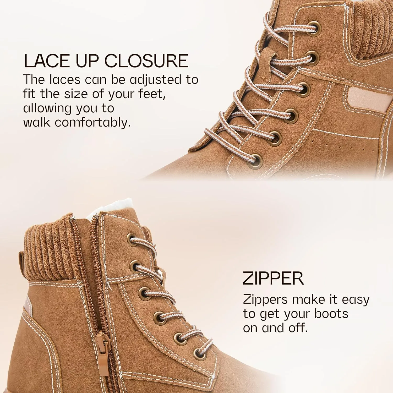 Women's Ankle Boots & Booties Waterproof Boots for Women Black Hiking Boots Women Combat Non Slip Snow Boots for Outdoor Work