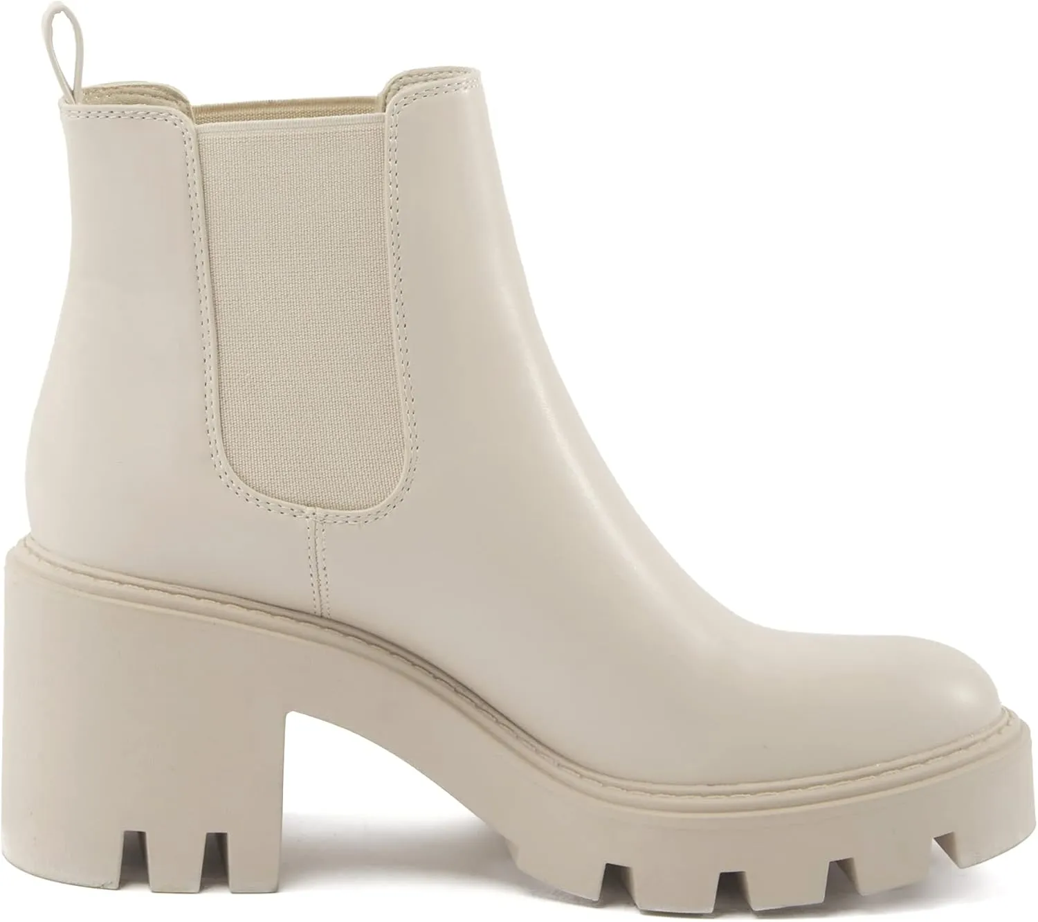 Women's Chelsea Boots Fashion Platform High Heel Ankle Booties Round Toe Casual Elastic Chunky Block Heel Boots