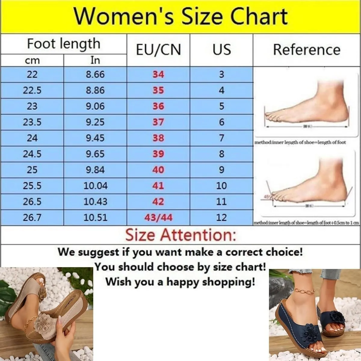 Women's Comfort Flower Slip-on Sandals, Women Wedge Shoes, Womens Sandals Comfortable, Slip on Sandals