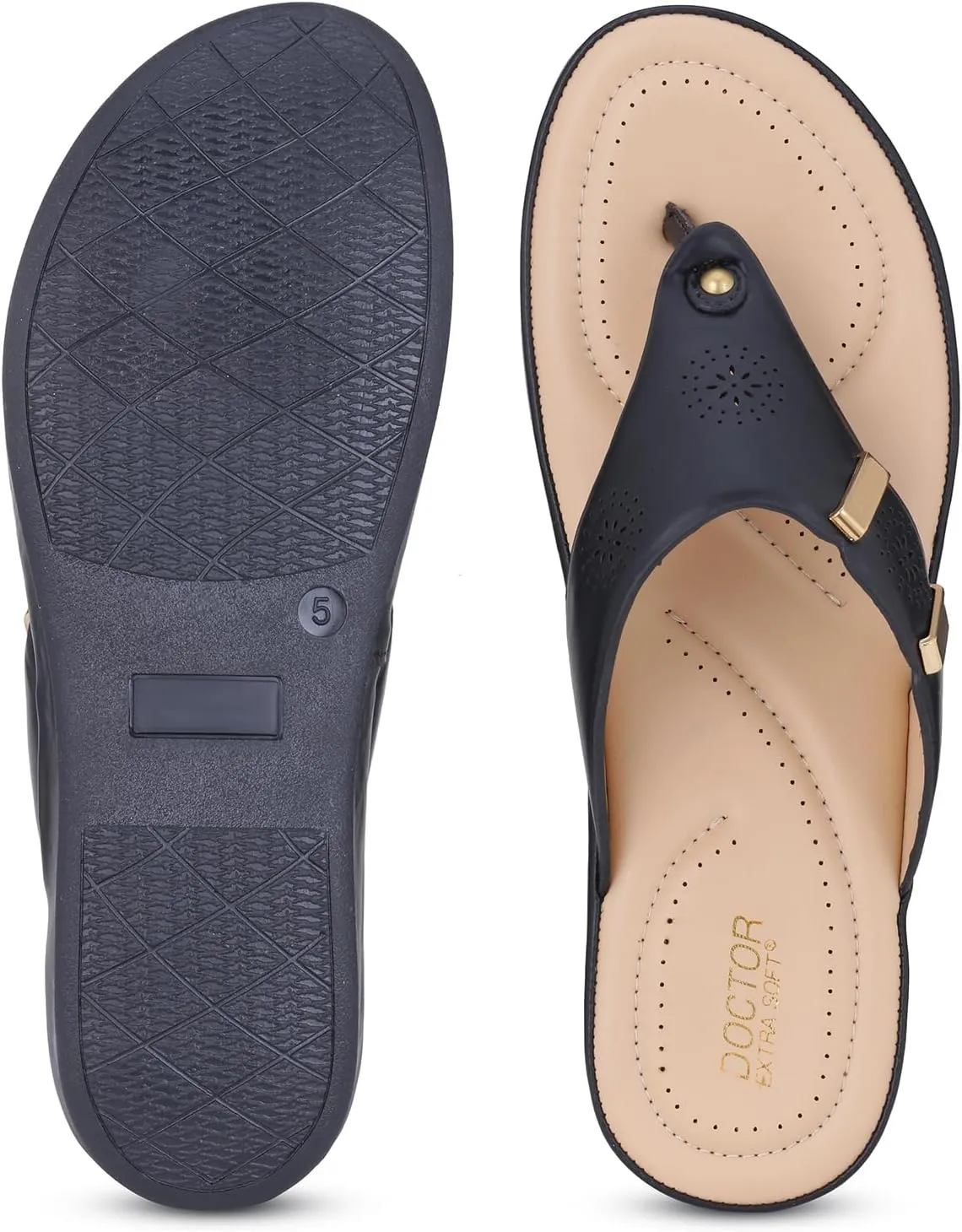 Women's Comfortable Memory Foam Thong Doctor Slippers/Flip-Flops| Fashionable Casual & Stylish| Lightweight & Breathable|Outdoor Synthetic Casual Chappals Sandals Ladies/Girls D-617