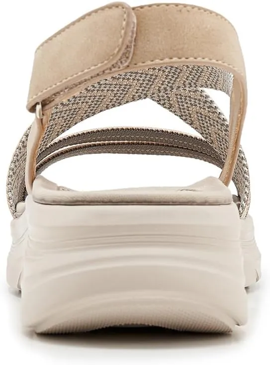 Women's Comfortable Walking Sandal Lightweight Cushioned Hiking Sandals Platform Shoes for Women Slingback Woven With Straps Sandals