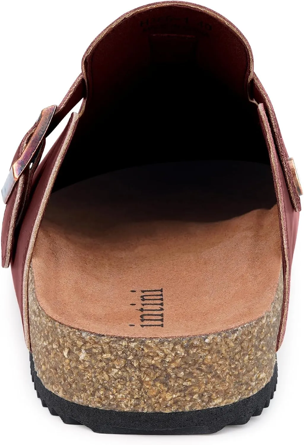 Womens Cork Footbed Clogs Mens PU Leather Mules with Arch Support Adjustable Buckle Comfort Slip On Potato Shoes Unisex Non-Slip Flat Sandals Indoor Outdoor
