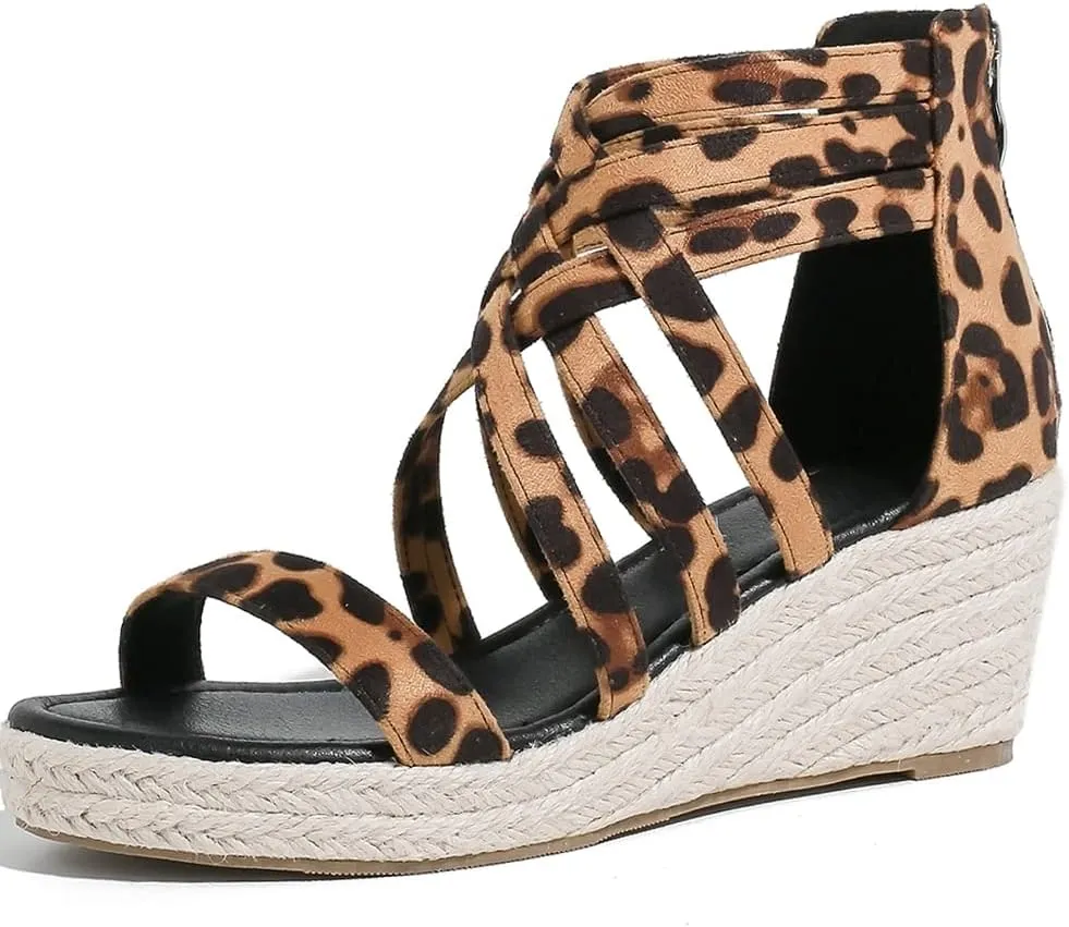 Women's Espadrilles Platform Wedge Sandals Black Platform Heel Sandals