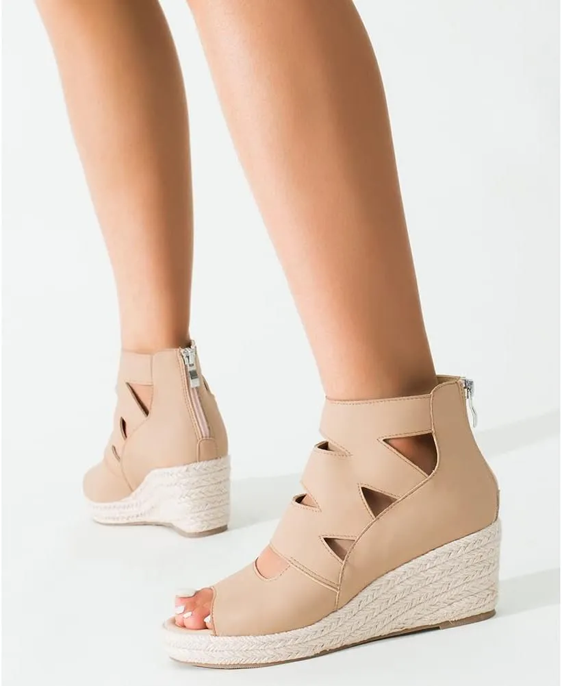 Women's Espadrilles Platform Wedge Sandals Black Platform Heel Sandals