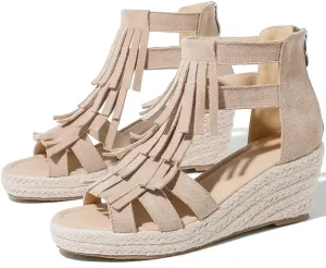 Women's Espadrilles Platform Wedge Sandals Black Platform Heel Sandals
