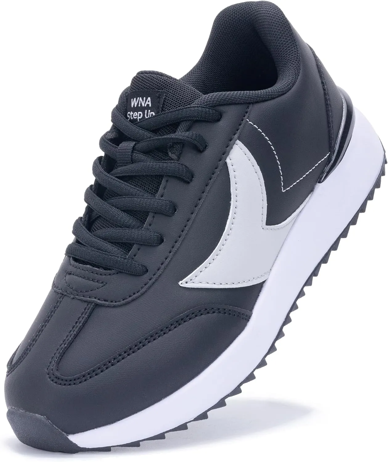 Women's Fashion Leather Sneakers LYNSS 1.0 Comfortable Walking Shoes Lace Up Casual Retro Classic Sneaker