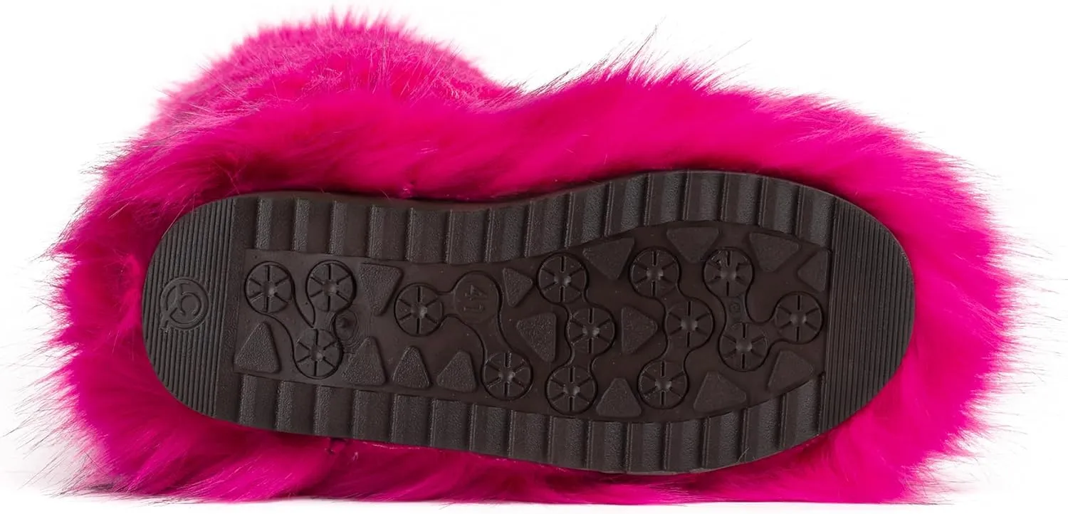 Women's Faux Fur Boots Knee-High Furry Snow Boots Fluffy Warm Winter Boots