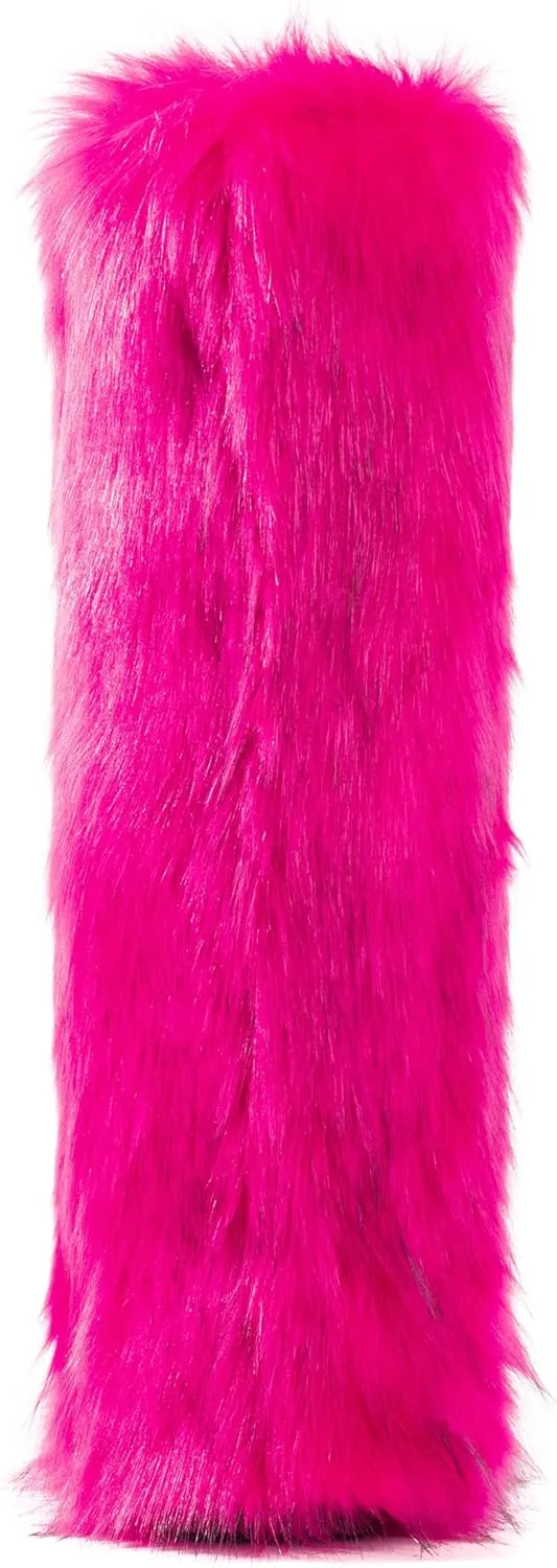 Women's Faux Fur Boots Knee-High Furry Snow Boots Fluffy Warm Winter Boots