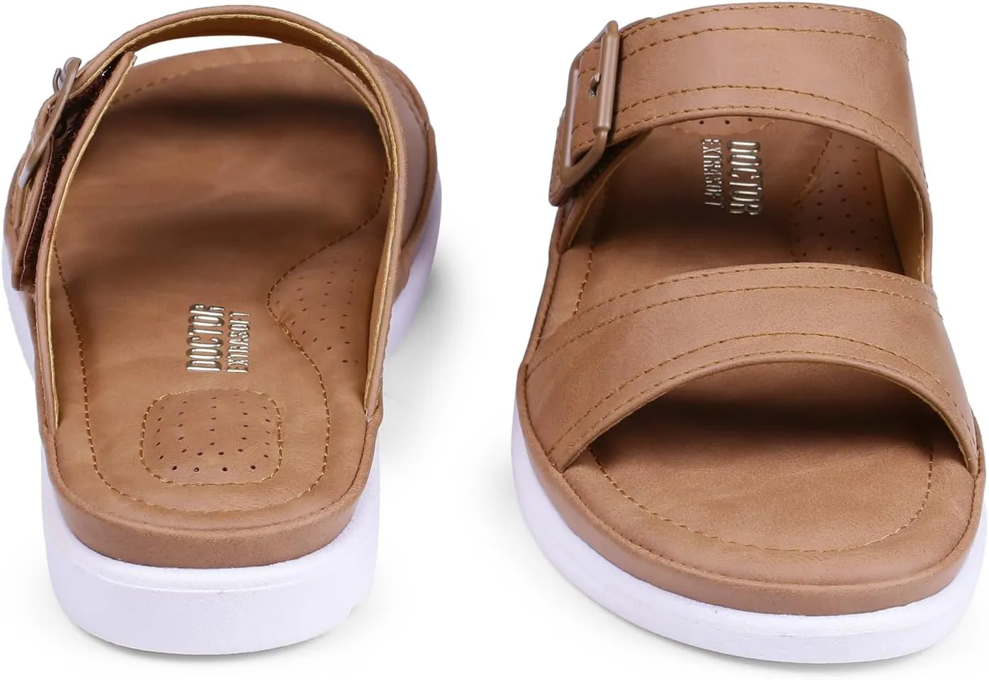 Womens Flat Memory Foam Slippers/Flip-Flops Fashion Stylish Casual Comfortable Diabetic Orthopedic Lightweight Synthetic Slip-on Sandals with Adjustable Buckle for Girls/Ladies D-631