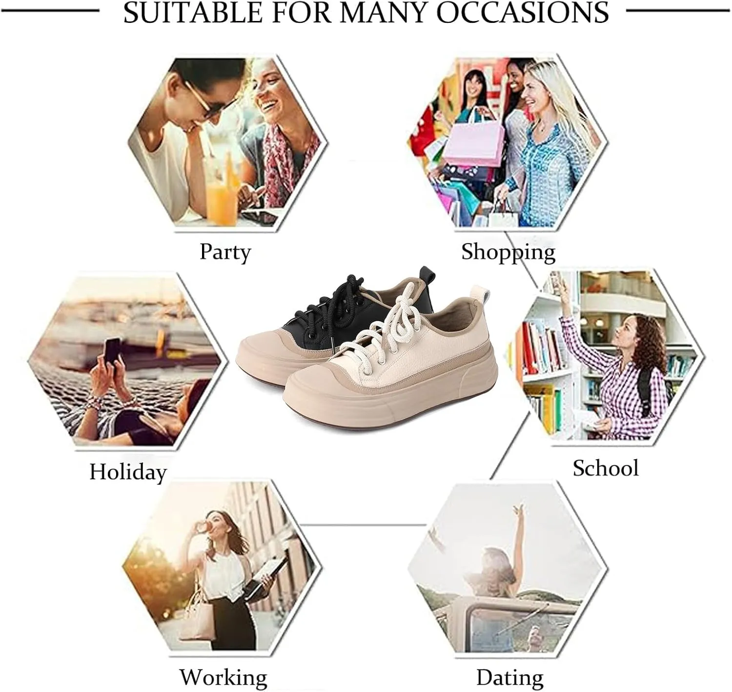 Women's Genuine Leather Color Blocked Lace up Platform Loafers Retro Comfortable Round Toe Low Top Soft Sole Fall Winter Casual Loafers Non-Slip Work Dress Walking Shoes