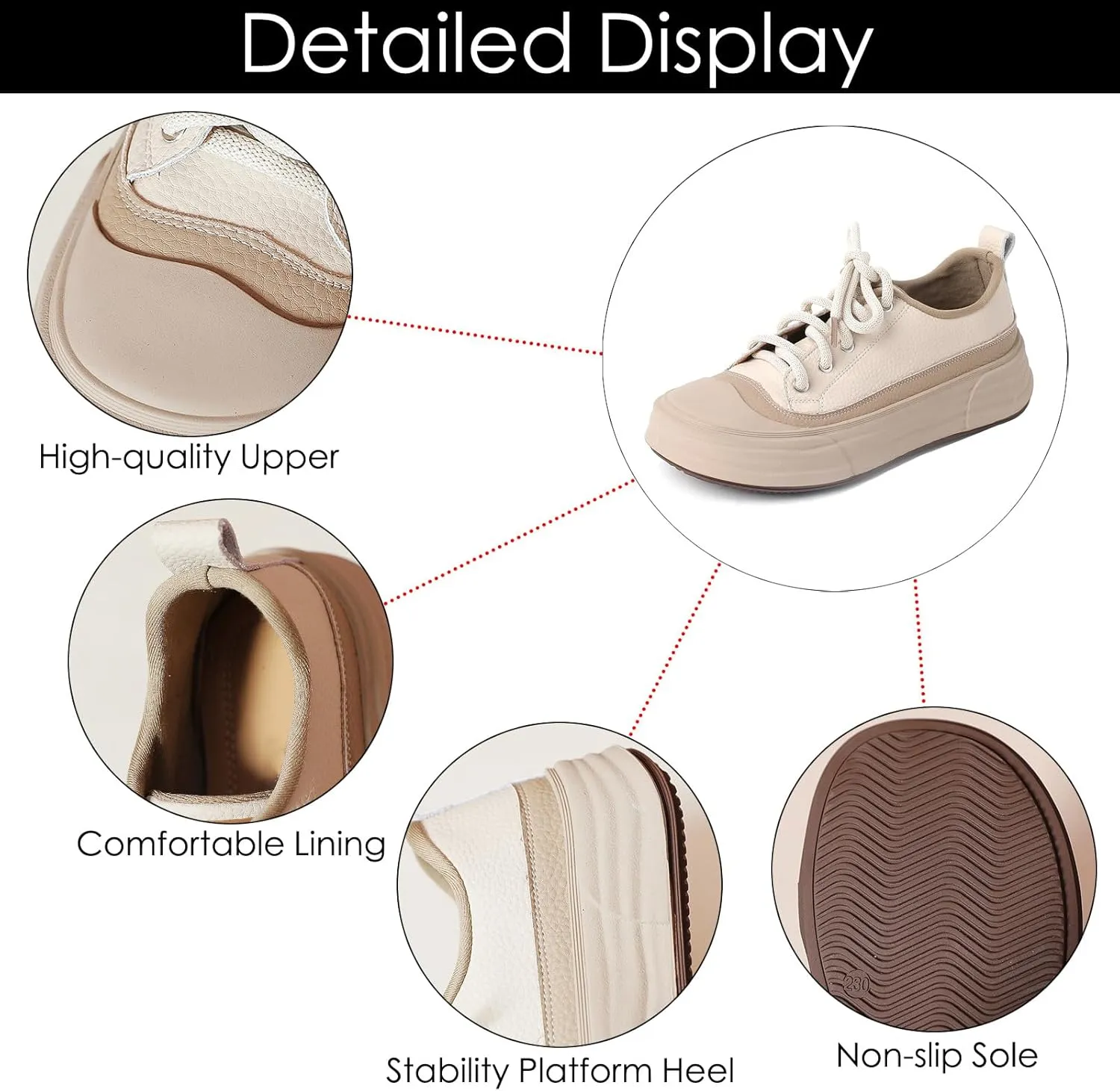 Women's Genuine Leather Color Blocked Lace up Platform Loafers Retro Comfortable Round Toe Low Top Soft Sole Fall Winter Casual Loafers Non-Slip Work Dress Walking Shoes